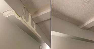 Repairing water damage to drywall and textured ceiling