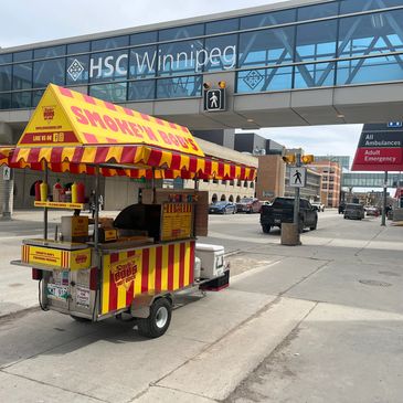 health science centre Smoke’n Bob's Hotdog cart Winnipeg