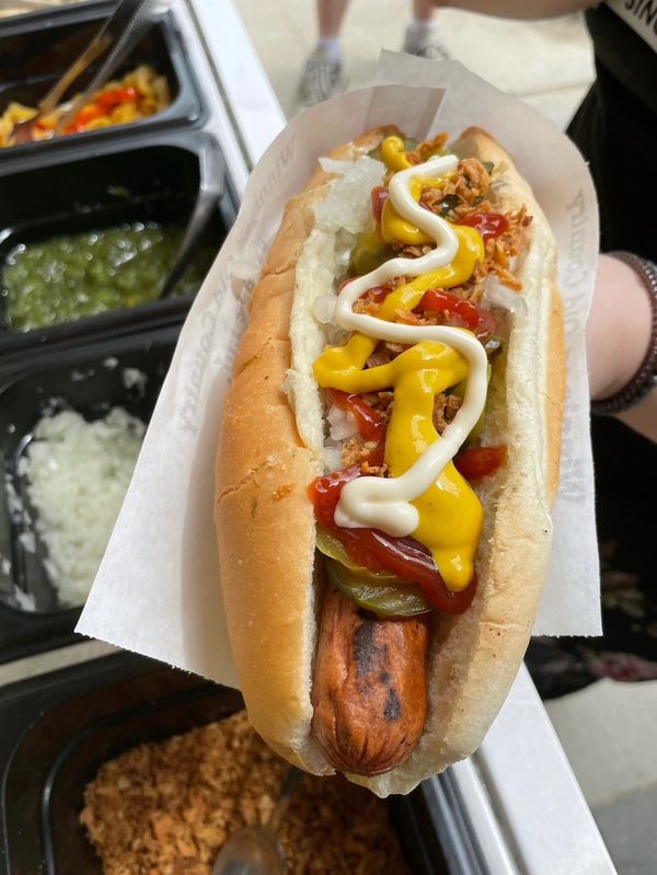 Hotdog from Smoke'n Bob's Winnipeg