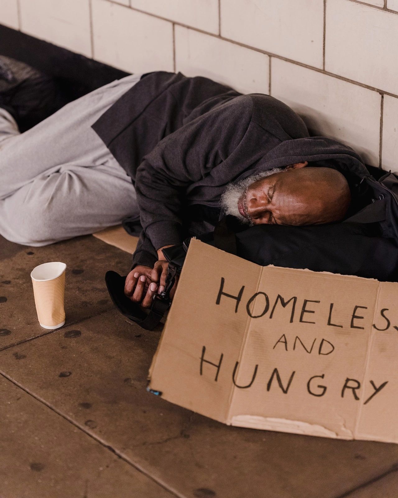 Homless Cold And Hungery Hungry Homeless People