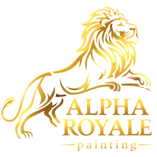 Golden lion logo with 'Alpha Royale Painting' text.