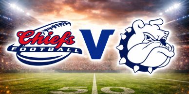 Chiefs vs Bulldogs football game promo.