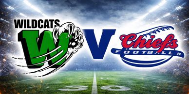 Wildcats vs Chiefs football matchup graphic.