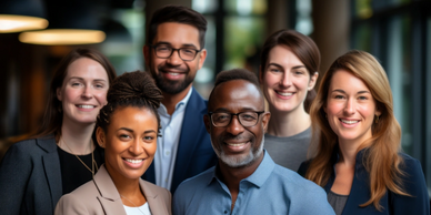 "Image of a diverse group of leaders, representing varied perspectives and inclusive leadership."