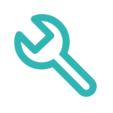 Teal wrench icon for SYSPRO consultancy, gap analysis, optimisation, and process troubleshooting.