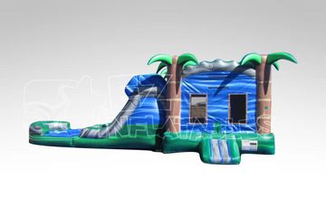 Blue crush combo. Bounce house with slide. Water slide.