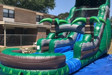 Emerald green water slide.