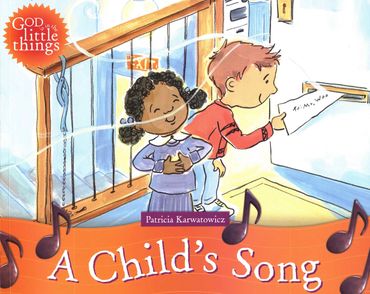 Bookcover of A Child's Song,  girl and boy placing letter in mail slot, illustrated by Jane Dippold