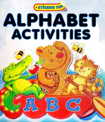 Bookcover of Alphabet Activities, animals in a red boat paddling, illustrated by Jane Dippold