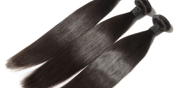 Three black straight weave bundles