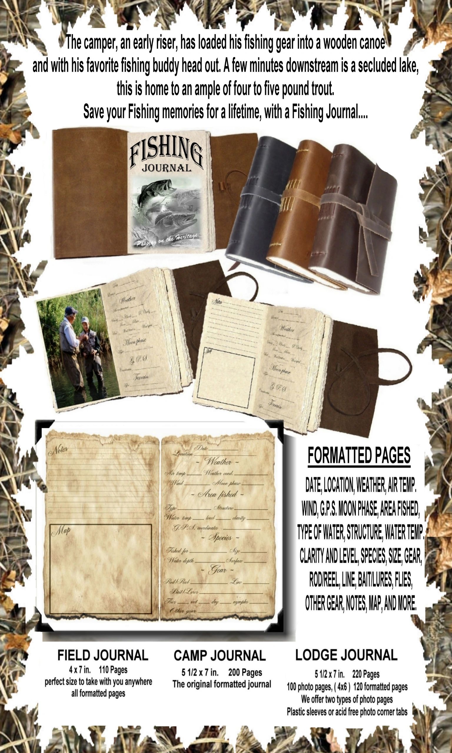 Fishing Journals Fishing Log Handmade Leather