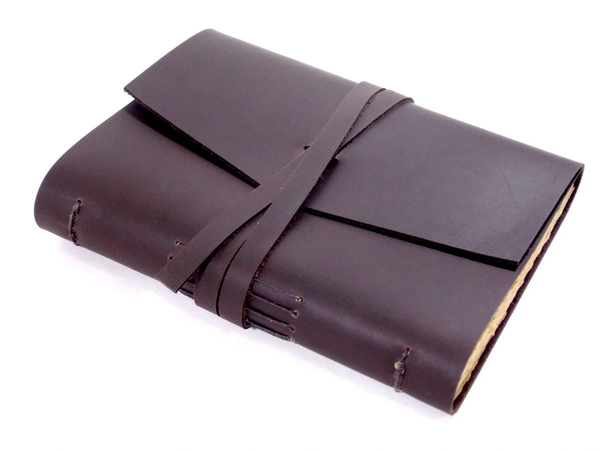 Leather Writing Journal, Handcrafted, Hand torn pages, 200-pages