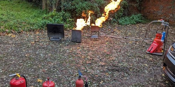 Fire extinguisher use in a care home