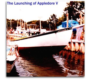 Launching of Appledore lV at Treworgy Boatyard