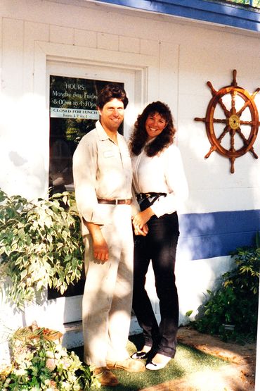 Boatbuilder Mark Treworgy with wife and business manager Toni Treworgy