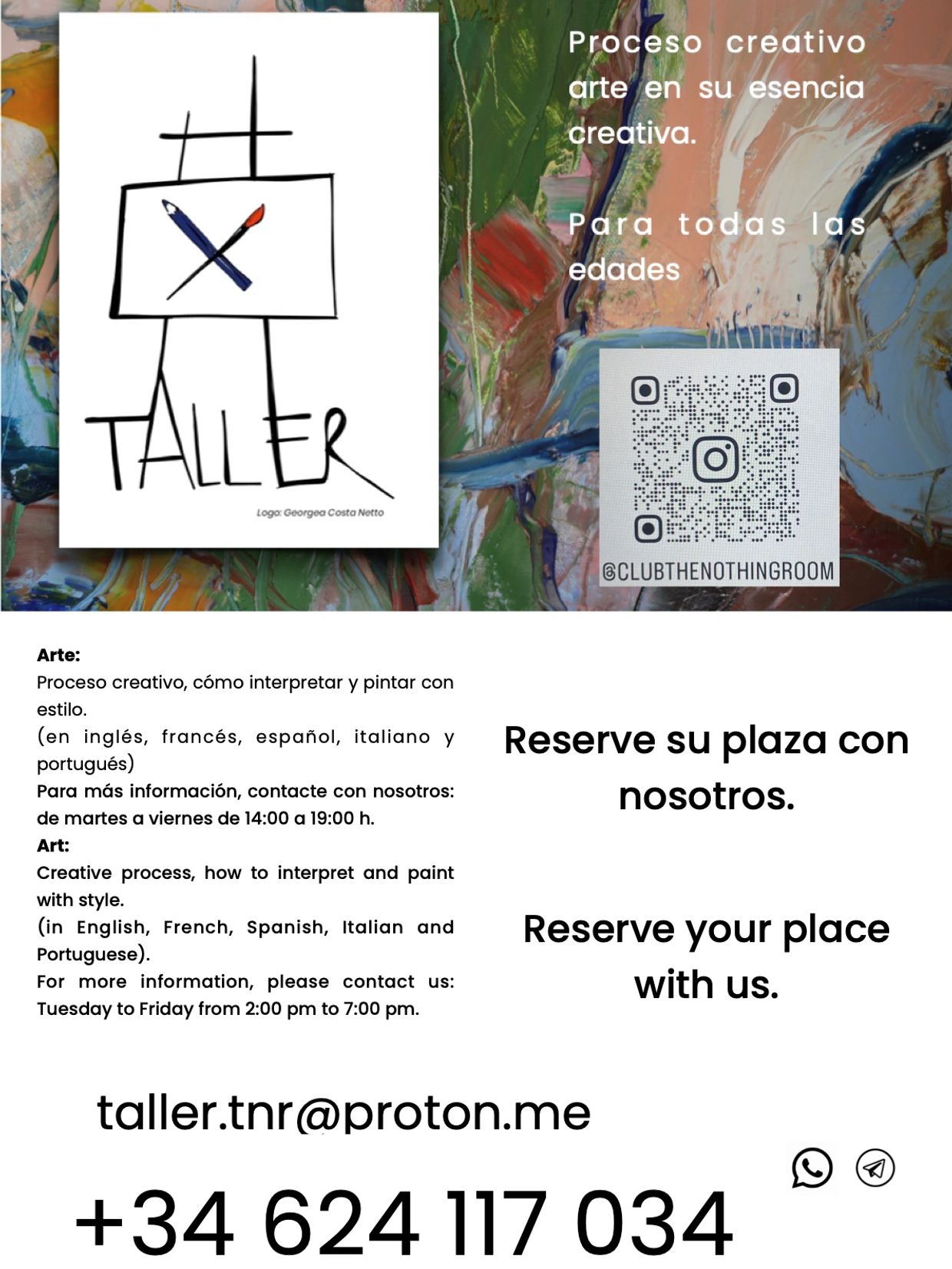 Taller de pintura para  niños y adultos. Puerto de la Cruz, Islas Canarias - Tenerife 
