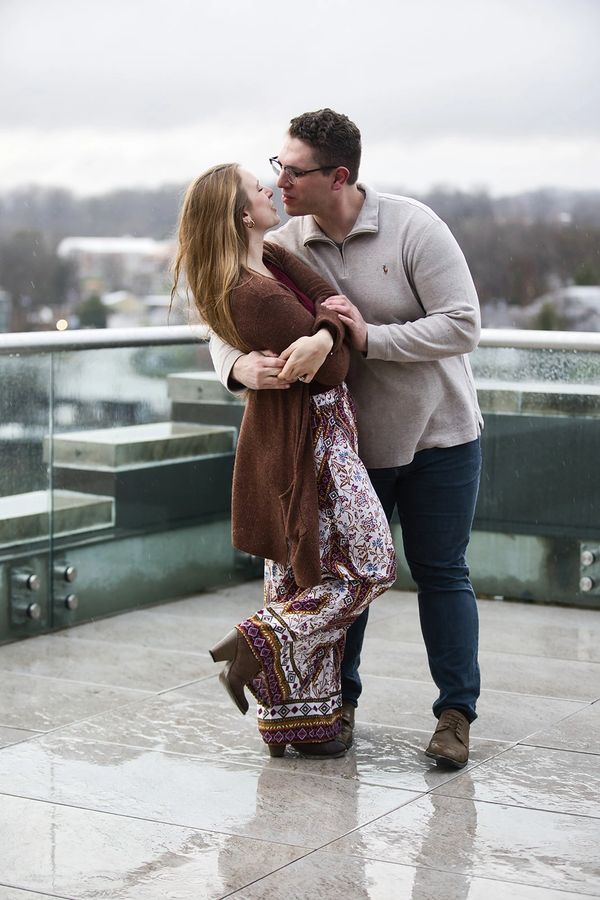 Rooftop surprise marriage proposal w/Johnson City Photographer @ The Bristol Hotel.