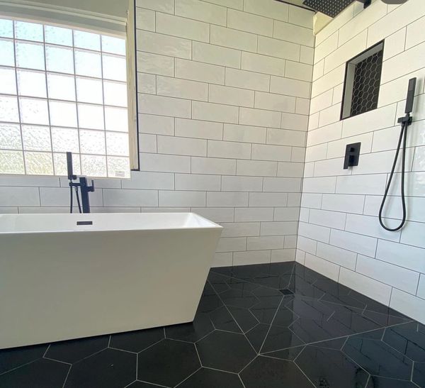 Subway tile bathroom remodel