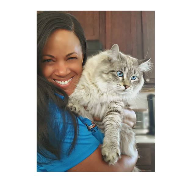 pet sitter with cat
