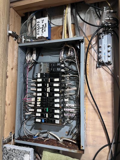 Troubleshooting a problem with some electrical breakers in Warminster, this was caused by water leak