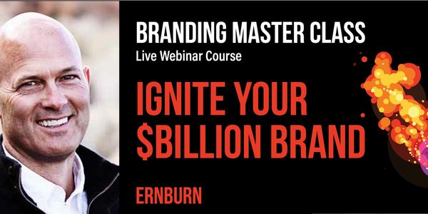 Branding Master Class webinar promo with a smiling bald man.