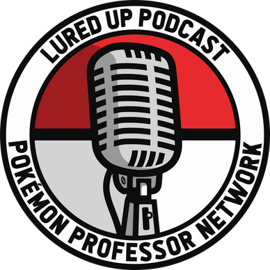 Microphone in front of a Poké Ball with podcast name.