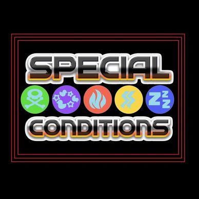 Graphic saying Special Conditions with five colorful icons below.