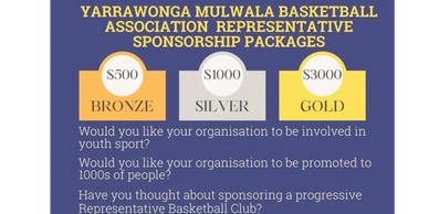 Yarrawonga Mulwala Basketball Association Sponsorship Opportunities Gold Silver Bronze