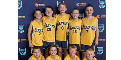 Yarrawonga Mulwala Basketball Association boys Representative team smiling