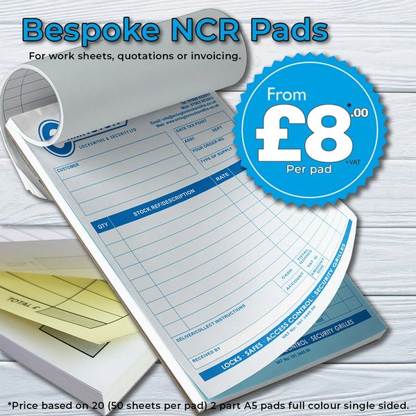 NCR Pads are a good way of keeping records on the go for both the client and supplier.