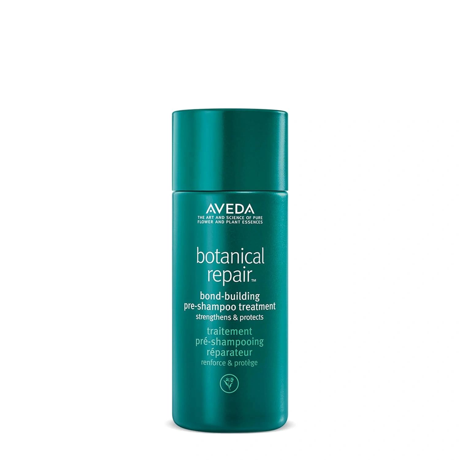 Aveda Botanical Repair bond-building pre-shampoo treatment bottle.