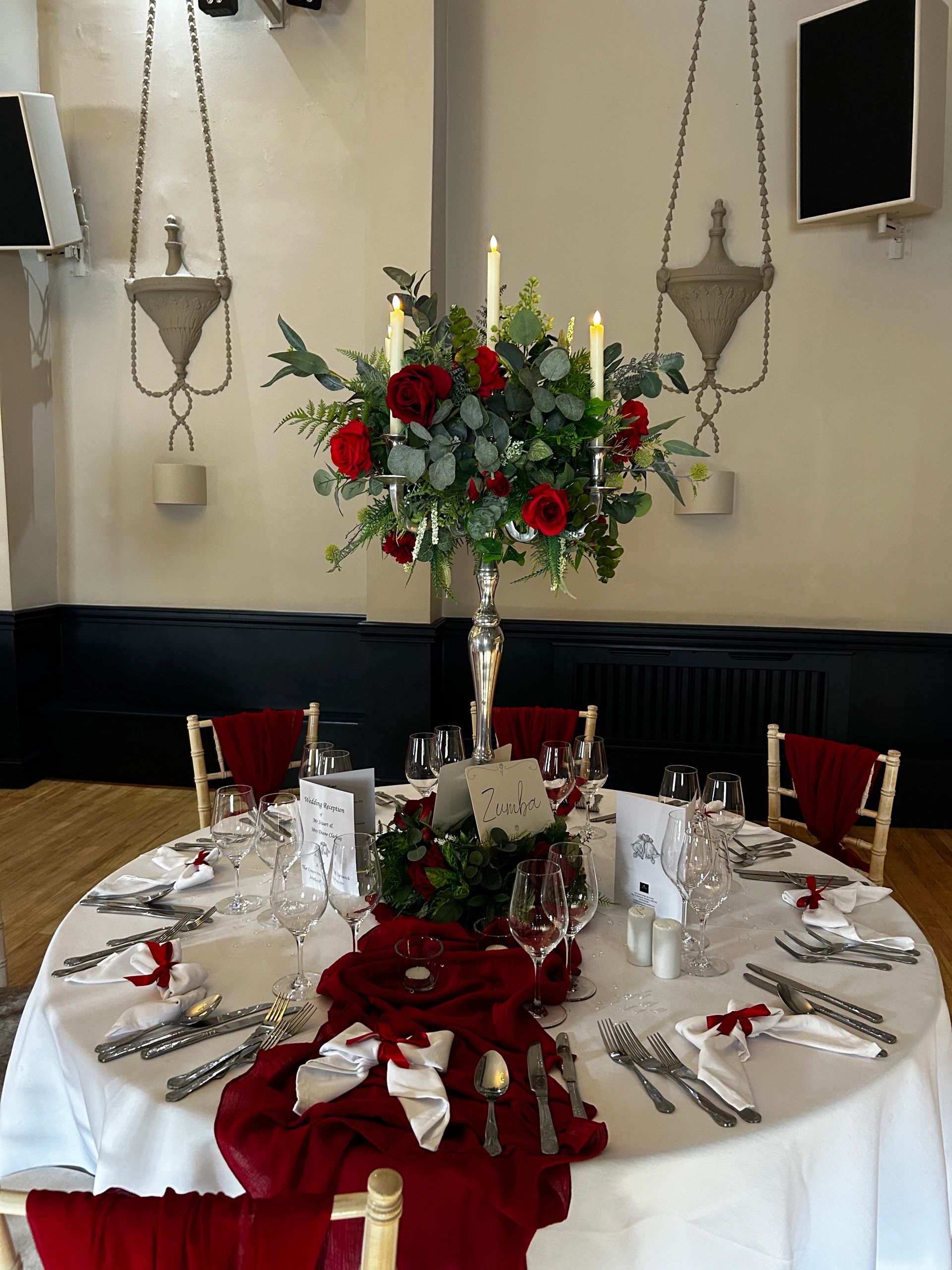 Candelabra Centrepiece. 
Want to make a statement, well this is how to do it! 