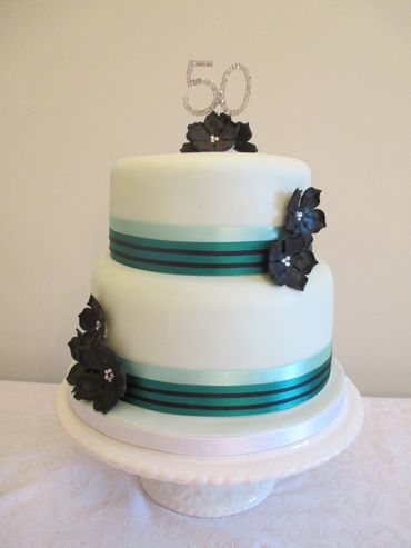 Two Tiered Celebration Cake, 50th Birthday