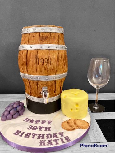 Working Barrel cake which contains real wine