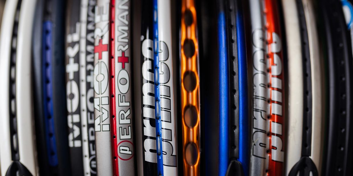 Tennis racquets at the Marcus Lewis Tennis Center Pro Shop