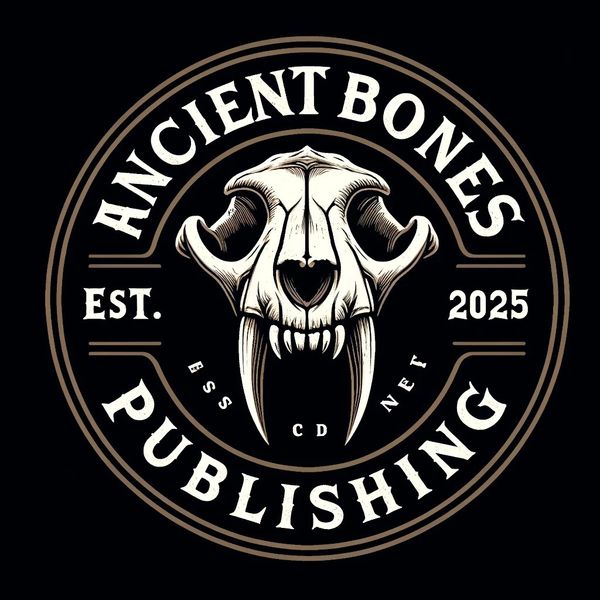 Logo of Ancient Bones Publishing with a skull and the year 2025.