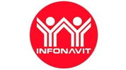 Red circular logo with two stylized figures and the word INFONAVIT.