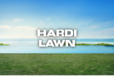 Green lawn with ocean view and 'HARDI LAWN' text overlay.