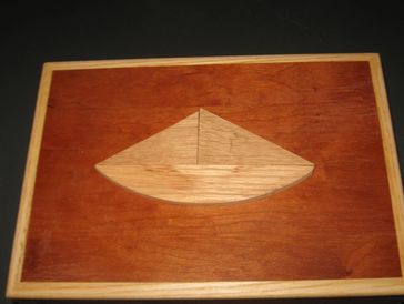 Cherry with White Ash trim Keepsake Box    
          Sailboat Applique as an idea of what you might