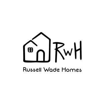 Logo for Russell Wade Homes featuring a simple house sketch with initials RwH.