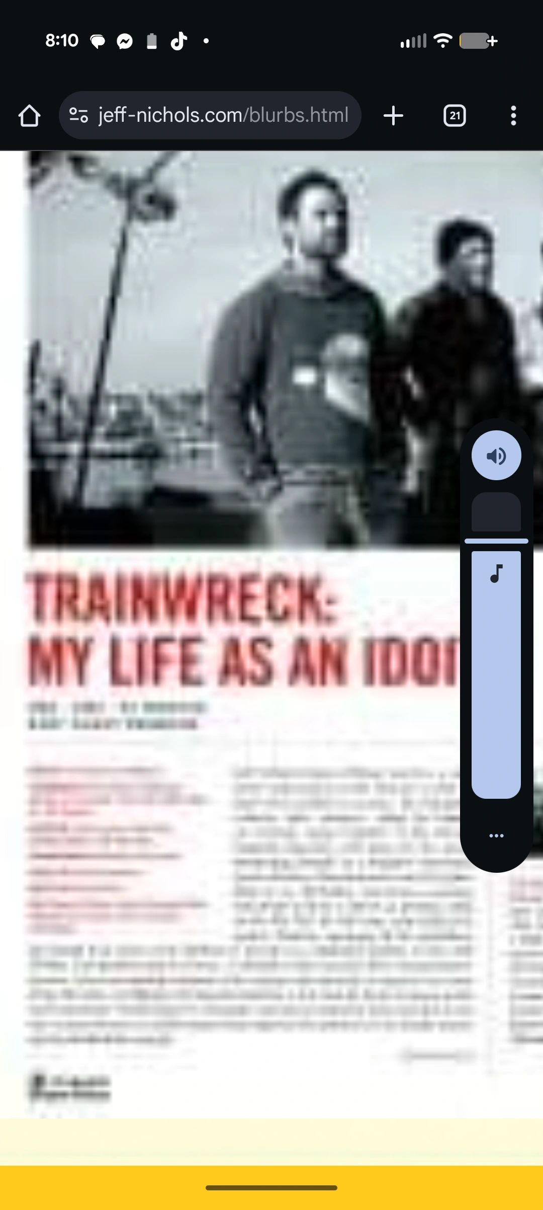 Promotional poster for the movie Trainwreck: My Life as an Idiot.