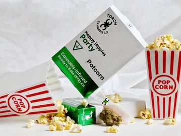 Product Photography for Torch Cannabis Co. Potcorn product in Central Lake, Mi Northern Michigan