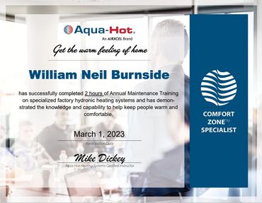 Aqua Hot Mod 3 Certification