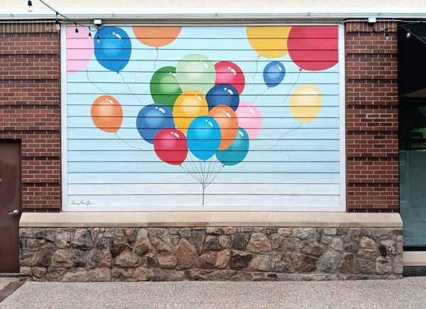 Balloon mural outdoor Brambleton Town Center Chipotle