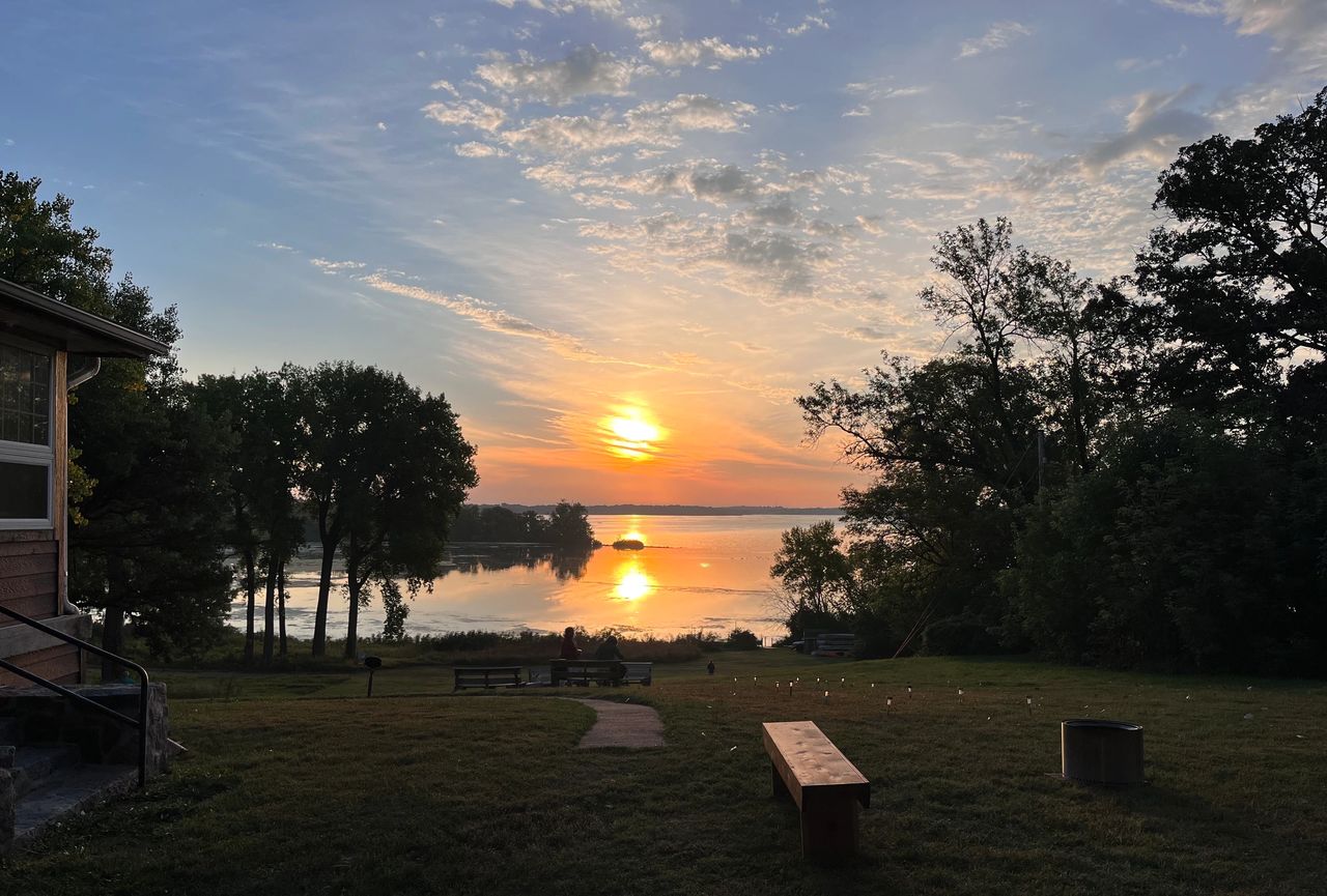 Sunrise on Little Millers Bay off West Okoboji, by Jackie Wilson