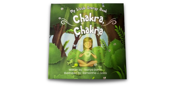 Cover of Chakra, Chakra book with a girl in the woods sitting cross-legged 