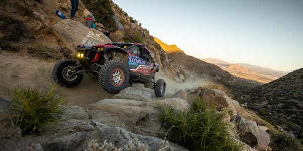 Thrilling off-road journey in a rugged desert landscape