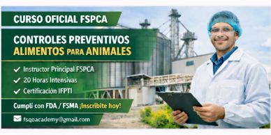 Curso oficial de controles preventivos en alimentos para animales.