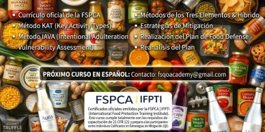 Curso oficial de FSPCA en español sobre inocuidad alimentaria.