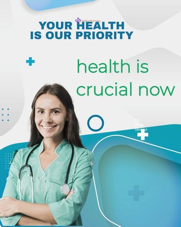 Smiling female healthcare professional emphasizing health importance.
